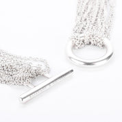 Tiffany & Co. Sterling Silver Multi-Strand Open Heart Necklace