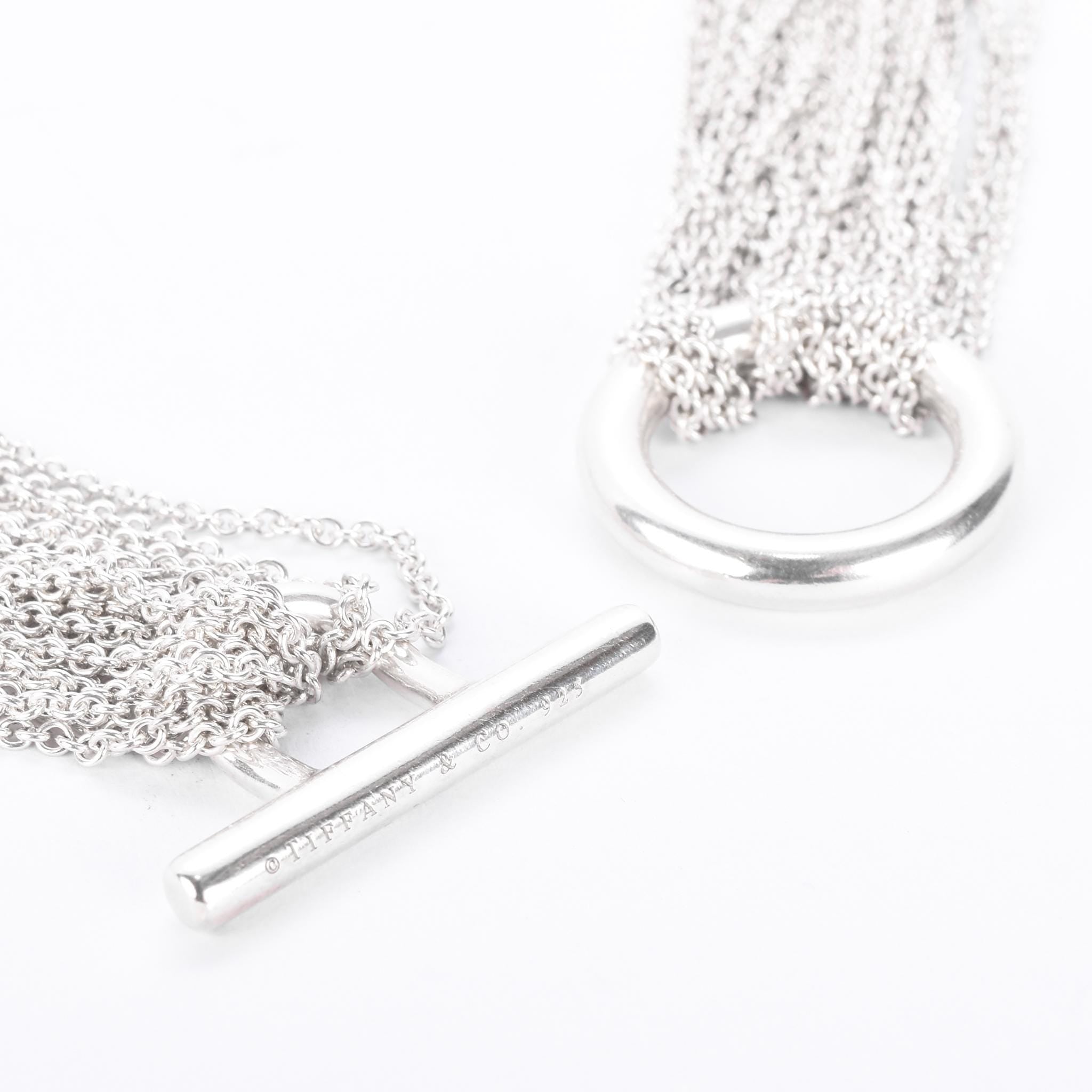 Tiffany & Co. Sterling Silver Multi-Strand Open Heart Necklace