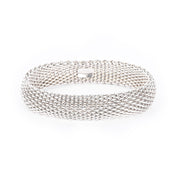 Tiffany & Co. Sterling Silver Somerset Mesh Bangle Bracelet