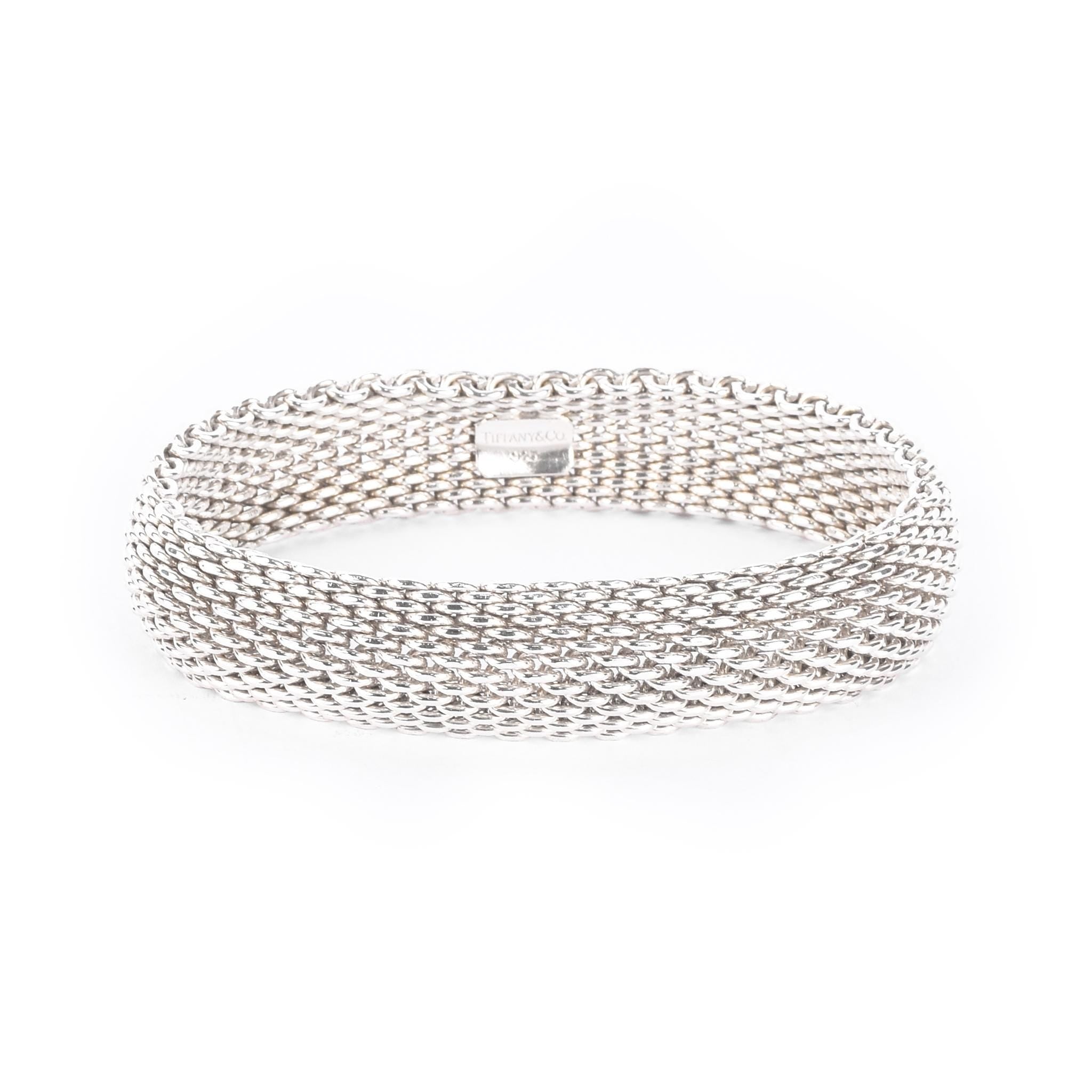 Tiffany & Co. Sterling Silver Somerset Mesh Bangle Bracelet