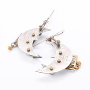 Thomas Mann Techno Romantic Sterling Silver & Brass "Over the Moon" Dangle Earrings