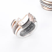 David Yurman Sterling Silver & 14K Gold Two-Tone Cable Hoop Earrings