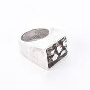 Sterling Silver Modernist Abstract Geometric Statement Ring