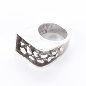Sterling Silver Modernist Abstract Geometric Statement Ring