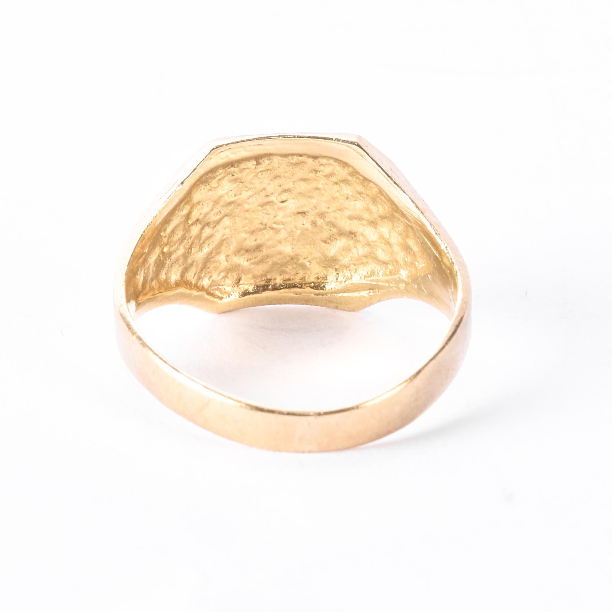 10K Gold Blank Square Face Engraved Band Signet Ring