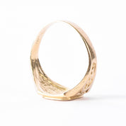 10K Gold Blank Square Face Engraved Band Signet Ring