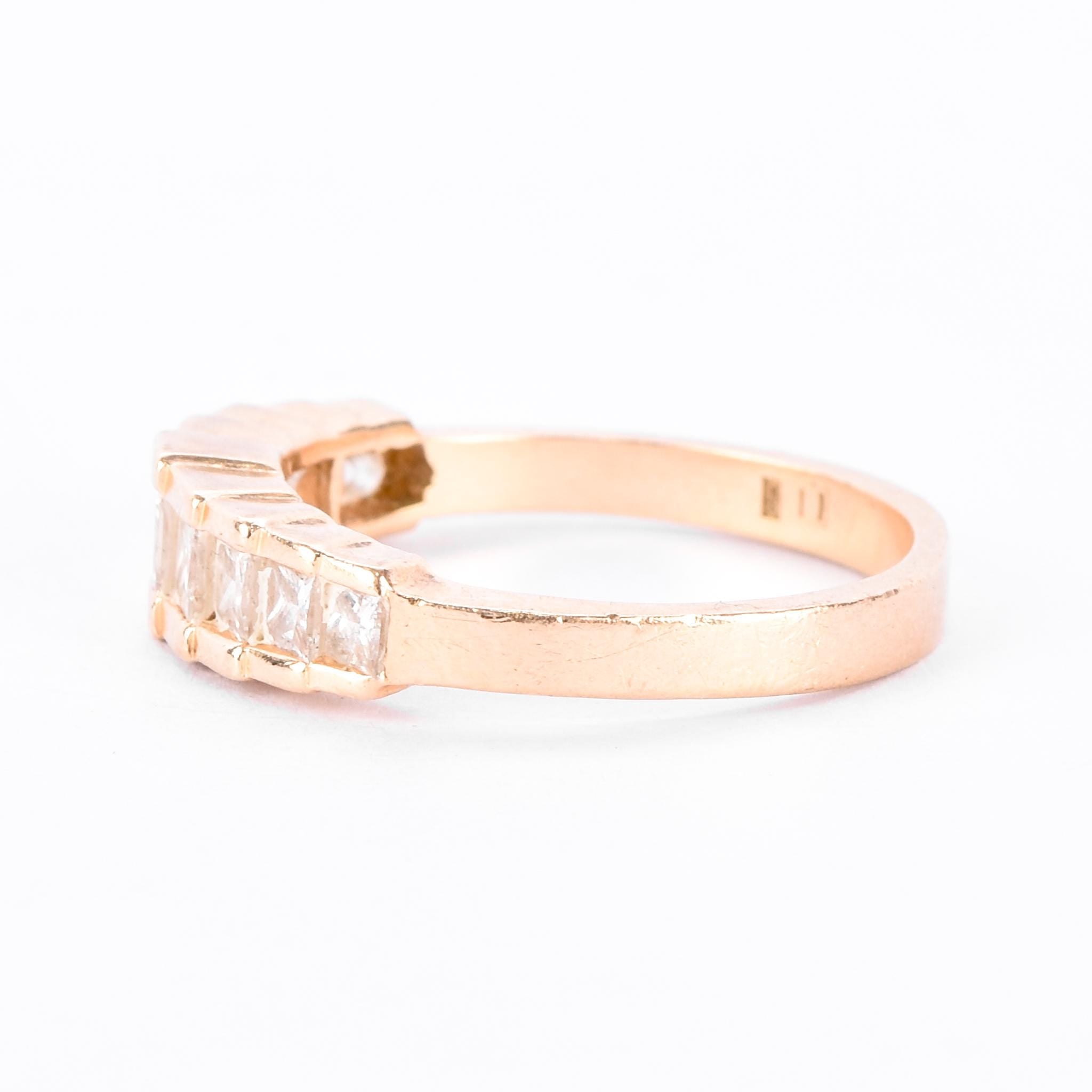 14K Gold Graduated Natural Diamond Engagement Ring