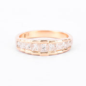 14K Gold Graduated Natural Diamond Engagement Ring