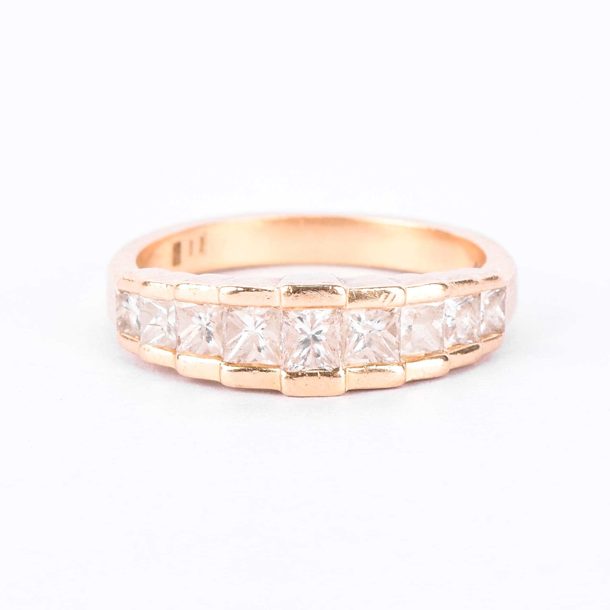 14K Gold Graduated Natural Diamond Engagement Ring