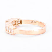 14K Gold Graduated Natural Diamond Engagement Ring