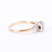 14K Gold Old European Cut Natural Diamond Engagement Ring