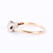 14K Gold Old European Cut Natural Diamond Engagement Ring