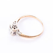 14K Gold Old European Cut Natural Diamond Engagement Ring