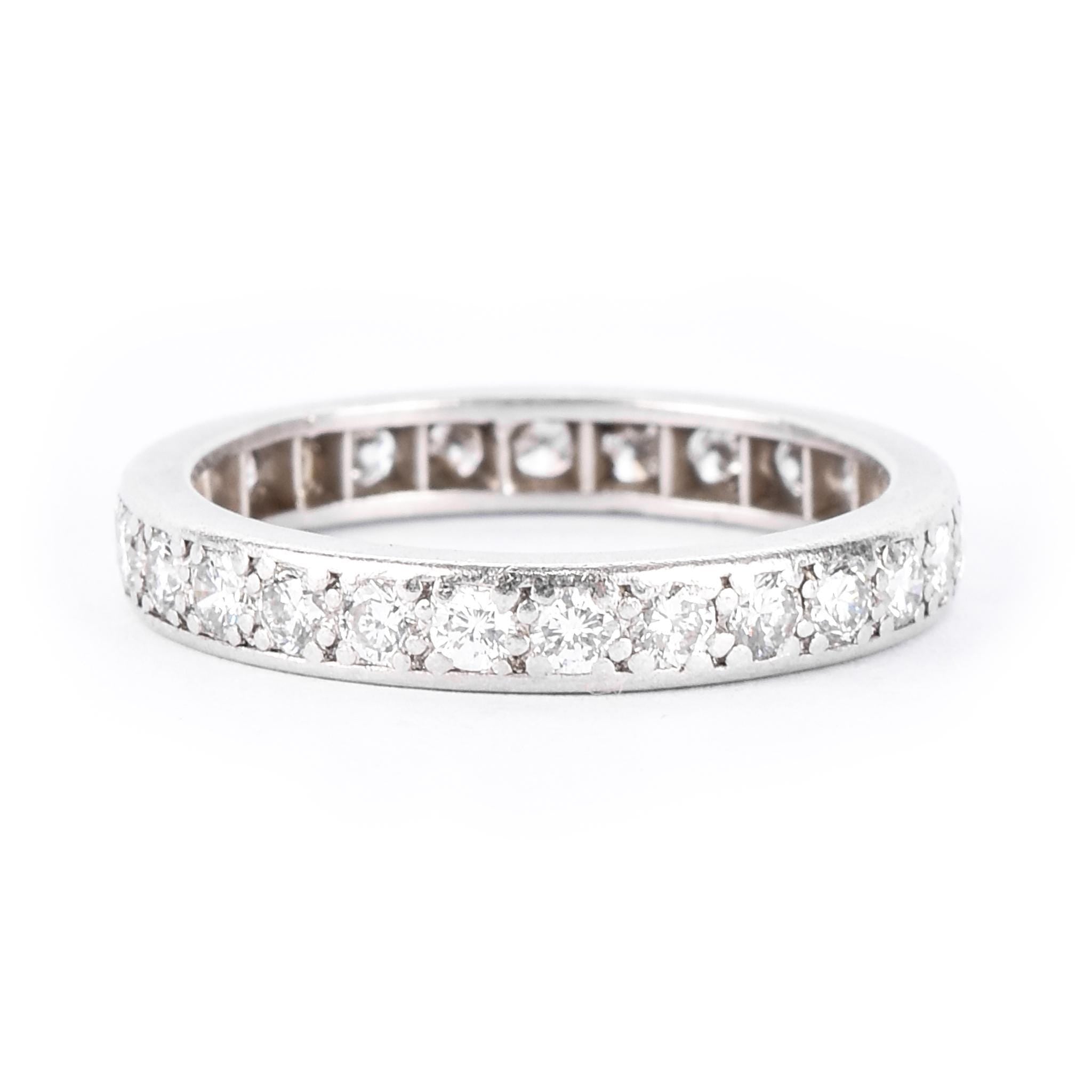 Platinum Twenty-Six Natural Round Diamond Eternity Band