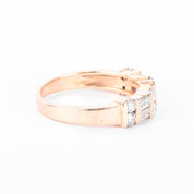 14K Gold 1.0 TCW Round & Baguette Natural Diamond Wedding Band