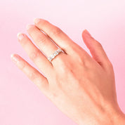 14K Gold 1.0 TCW Round & Baguette Natural Diamond Wedding Band