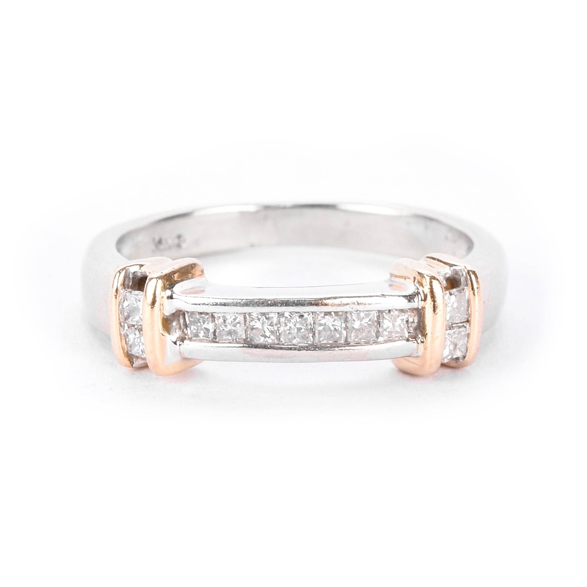 Two-Tone 14K Gold 0.30 TCW Channel-Set Natural Diamond Ring