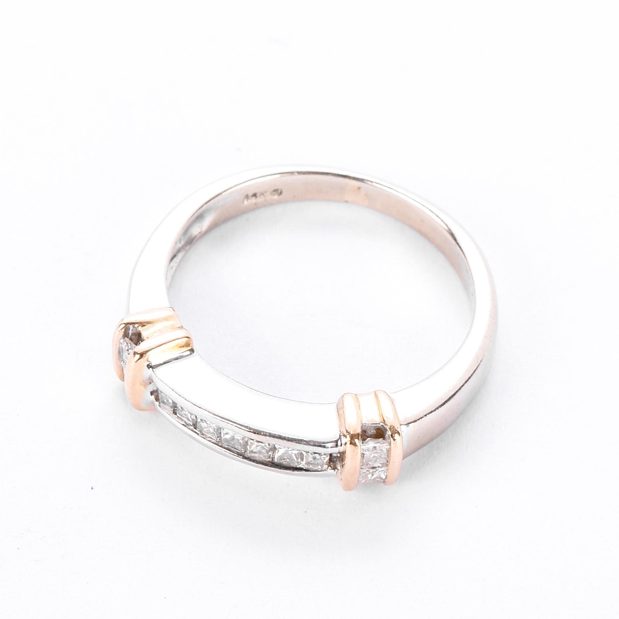 Two-Tone 14K Gold 0.30 TCW Channel-Set Natural Diamond Ring