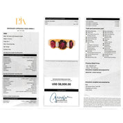 18K Gold 2.21 TCW Natural Ruby and Diamond Three Stone Statement Ring