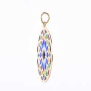 18K Gold French Art Deco Large Plique-à-Jour Pendant