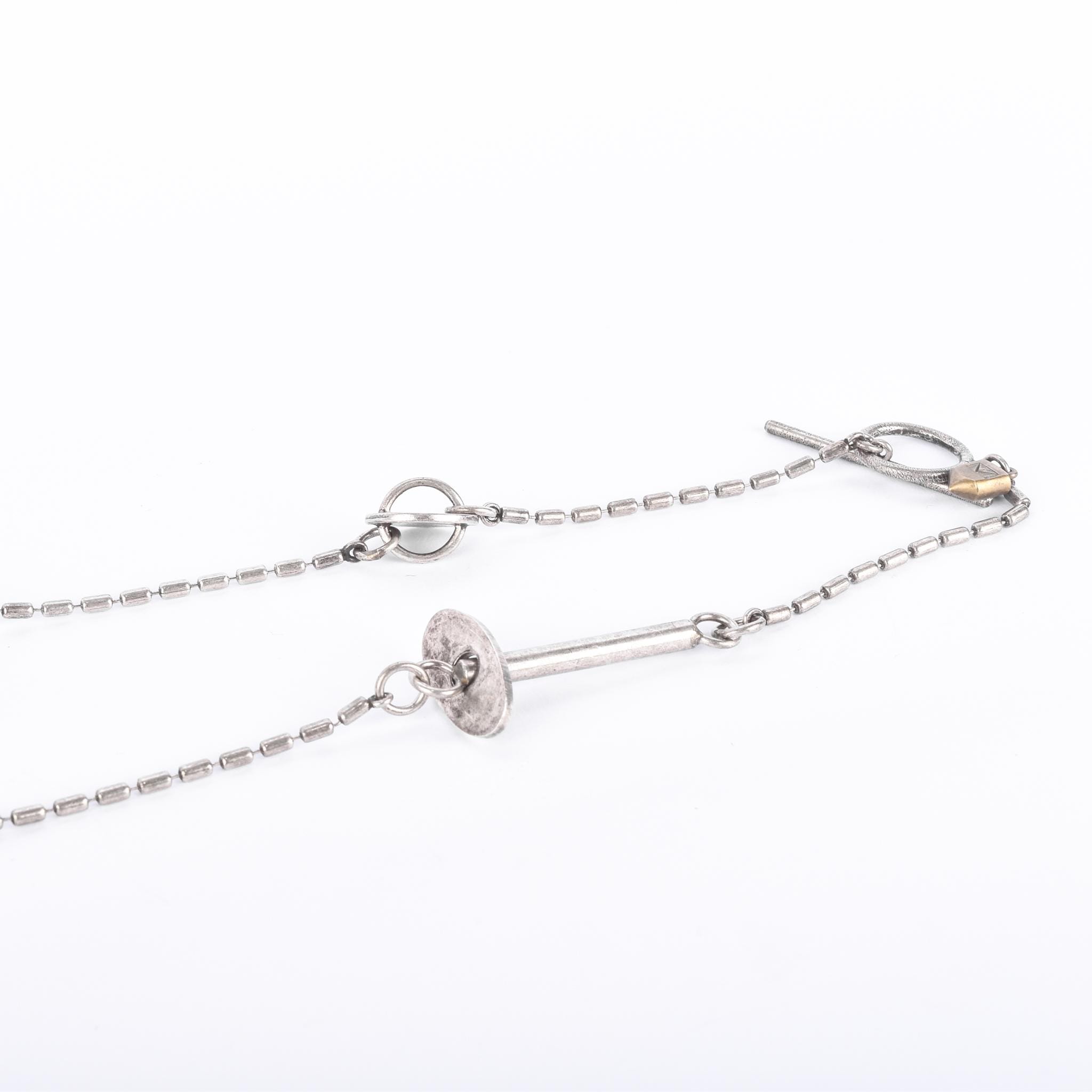 Thomas Mann Sterling Silver & Bronze Techno Romantic Charm Necklace