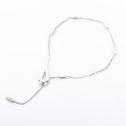 Sterling Silver Hand-Signed Modernist Lariat Necklace
