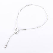 Sterling Silver Hand-Signed Modernist Lariat Necklace