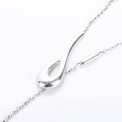 Sterling Silver Hand-Signed Modernist Lariat Necklace