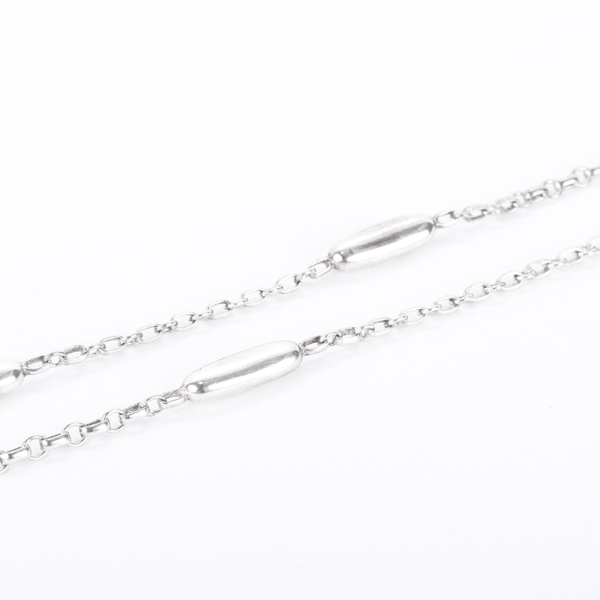 Sterling Silver Hand-Signed Modernist Lariat Necklace