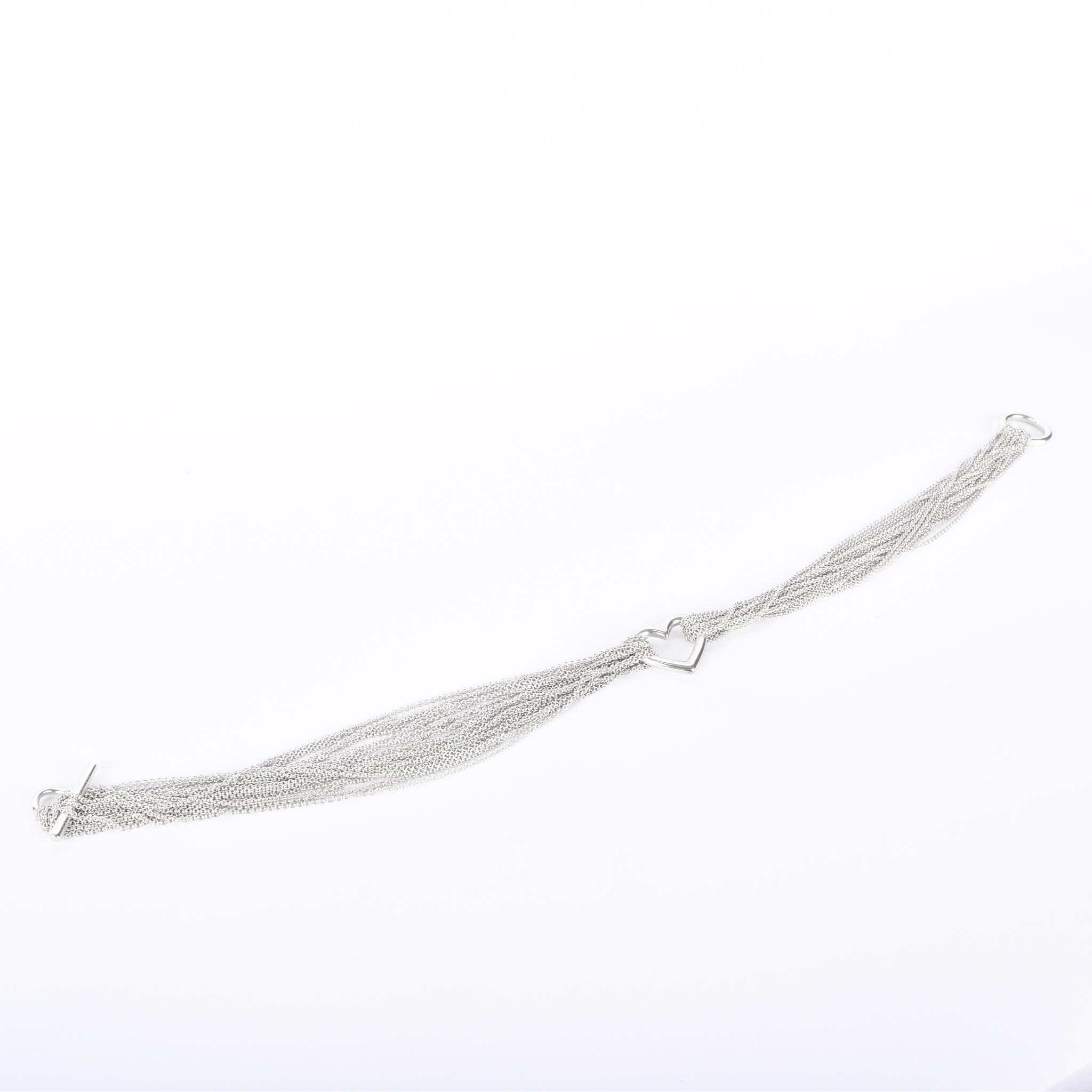 Tiffany & Co. Sterling Silver Multi-Strand Open Heart Necklace