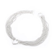 Tiffany & Co. Sterling Silver Multi-Strand Open Heart Necklace