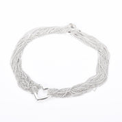Tiffany & Co. Sterling Silver Multi-Strand Open Heart Necklace