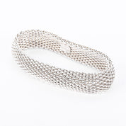 Tiffany & Co. Sterling Silver Somerset Mesh Bangle Bracelet