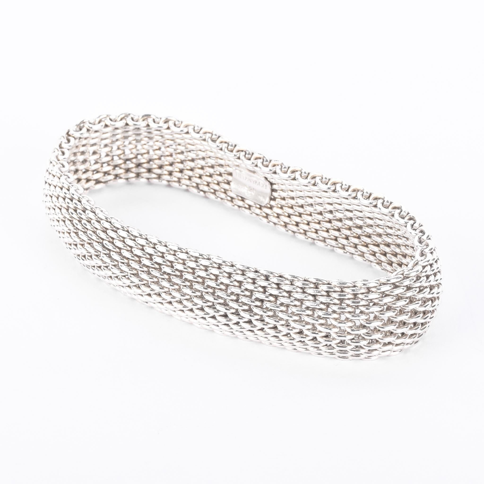 Tiffany & Co. Sterling Silver Somerset Mesh Bangle Bracelet