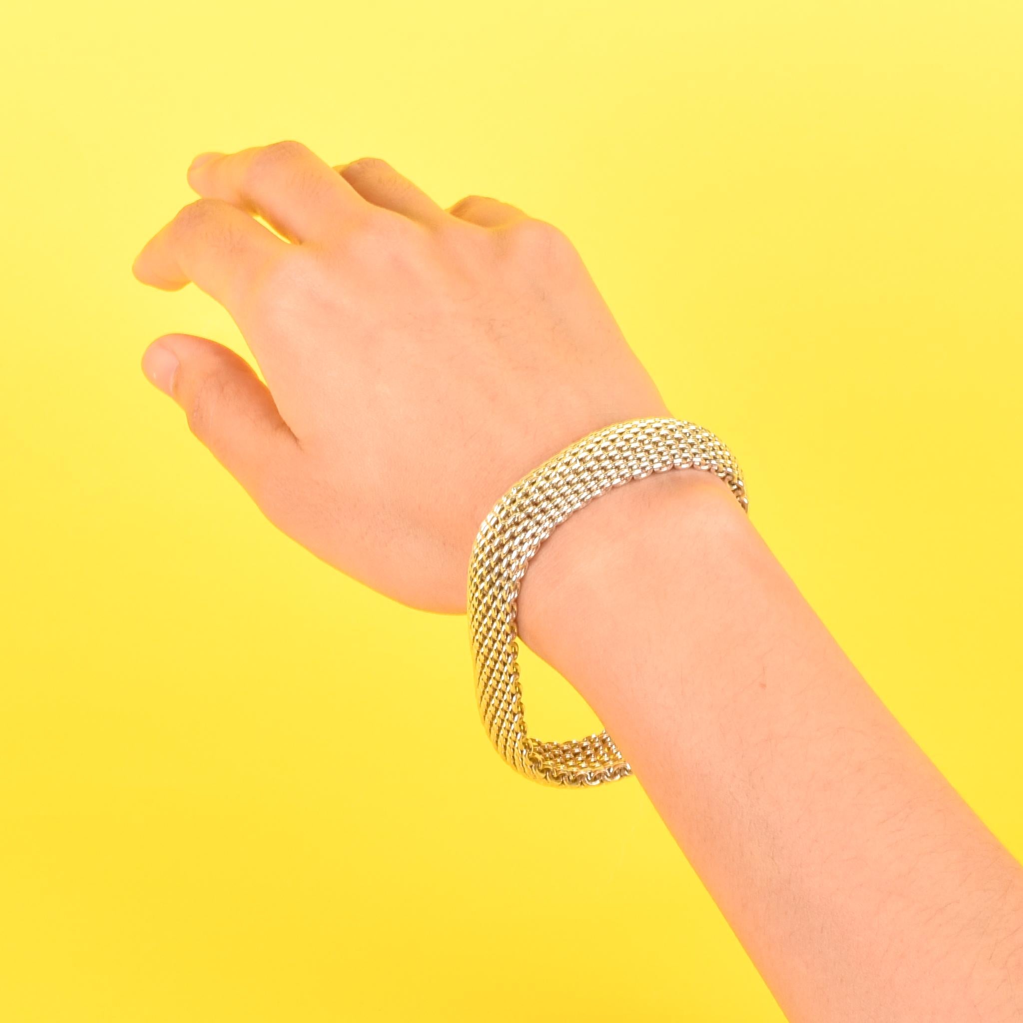 Tiffany & Co. Sterling Silver Somerset Mesh Bangle Bracelet
