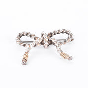 Tiffany & Co. Sterling Silver and 18K Gold Rope Bow Brooch