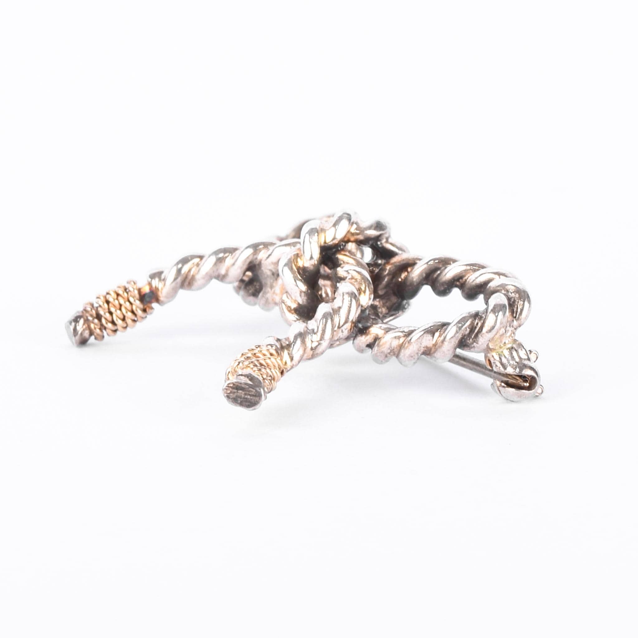 Tiffany & Co. Sterling Silver and 18K Gold Rope Bow Brooch