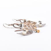 Thomas Mann Techno Romantic Sterling Silver & Brass "Over the Moon" Dangle Earrings
