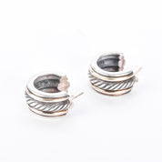 David Yurman Sterling Silver & 14K Gold Two-Tone Cable Hoop Earrings