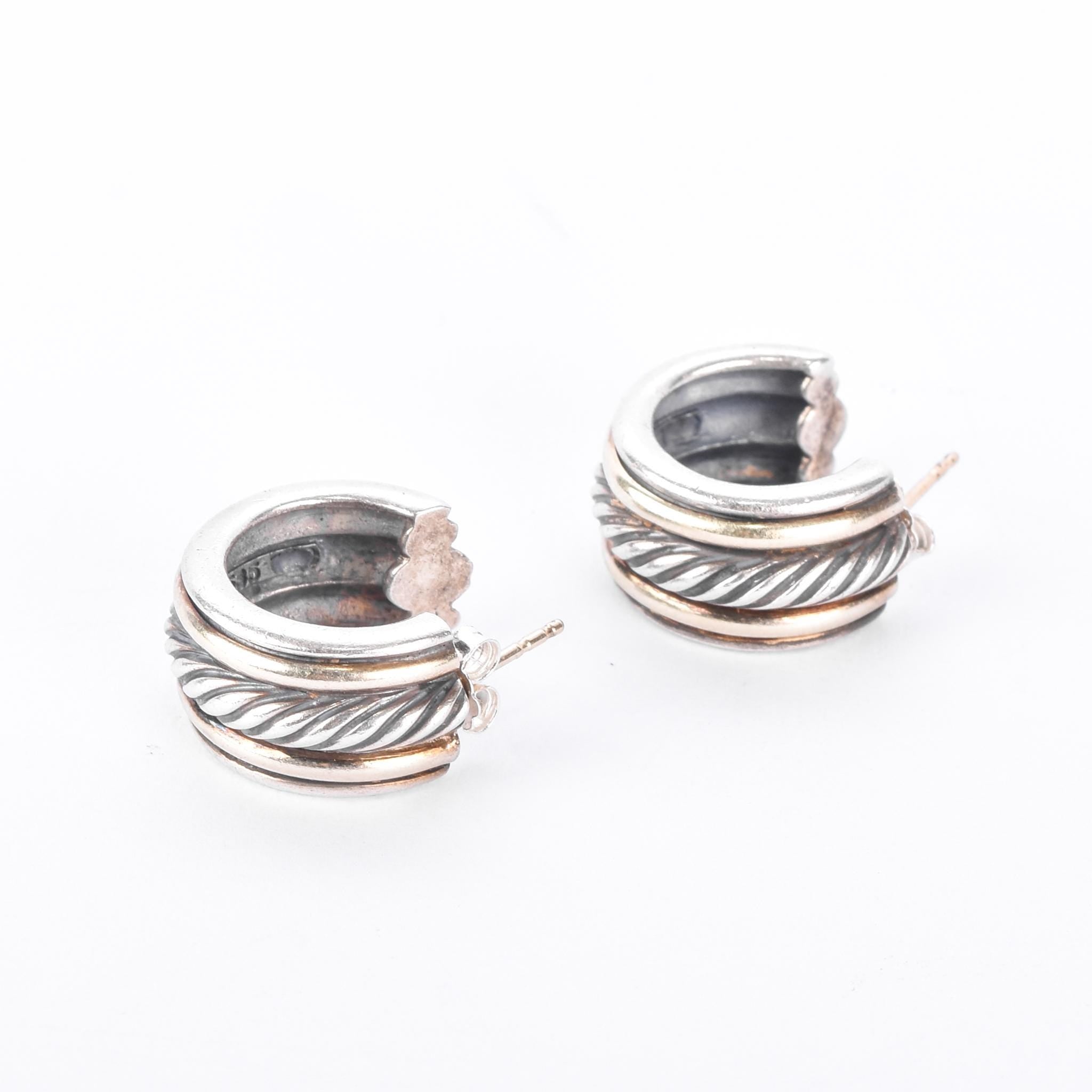 David Yurman Sterling Silver & 14K Gold Two-Tone Cable Hoop Earrings