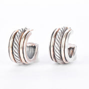 David Yurman Sterling Silver & 14K Gold Two-Tone Cable Hoop Earrings
