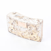 Sterling Silver & 18K Gold Mexican Engraved Two-Tone Belt Buckle