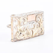 Sterling Silver & 18K Gold Mexican Engraved Two-Tone Belt Buckle