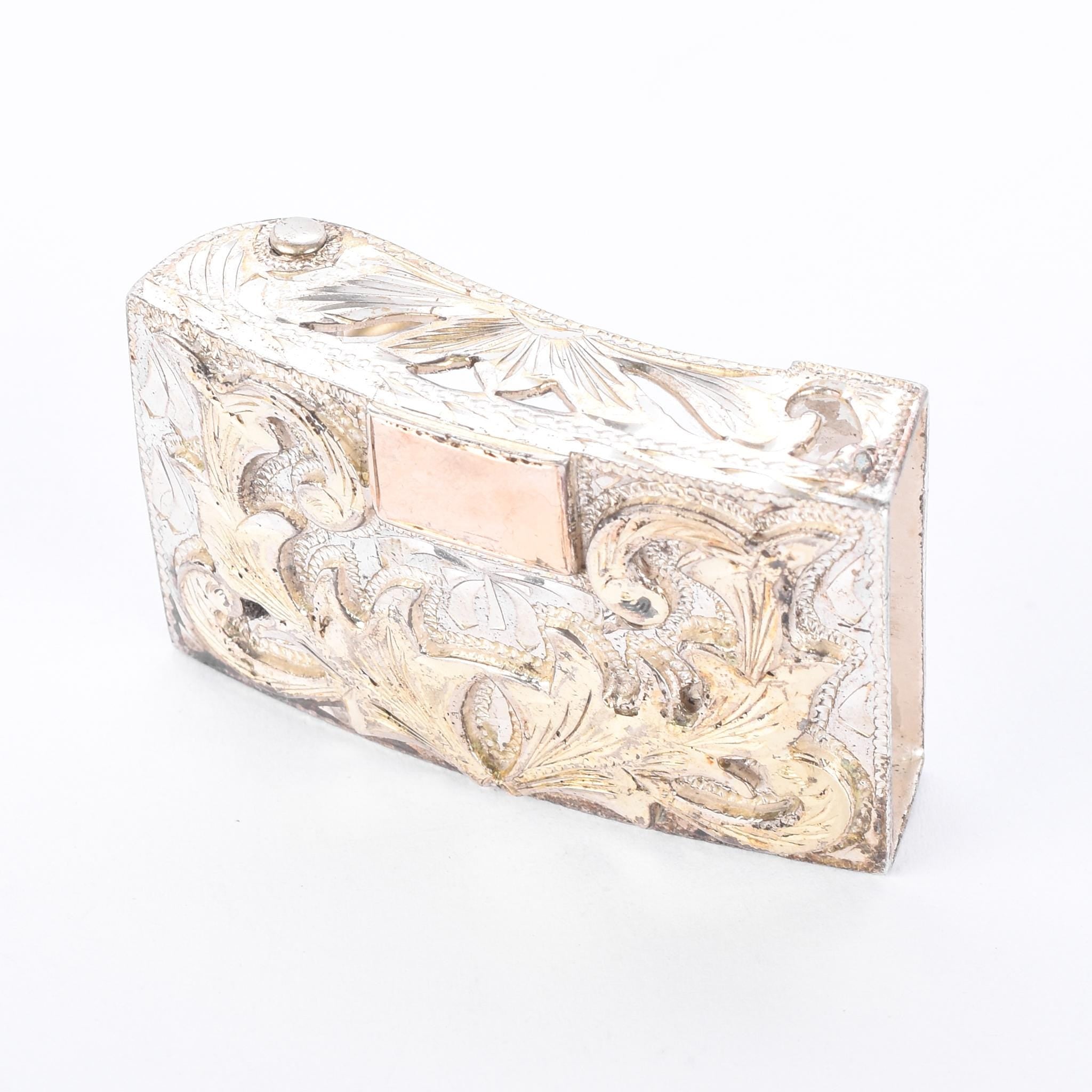 Sterling Silver & 18K Gold Mexican Engraved Two-Tone Belt Buckle