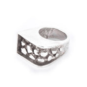 Sterling Silver Modernist Abstract Geometric Statement Ring