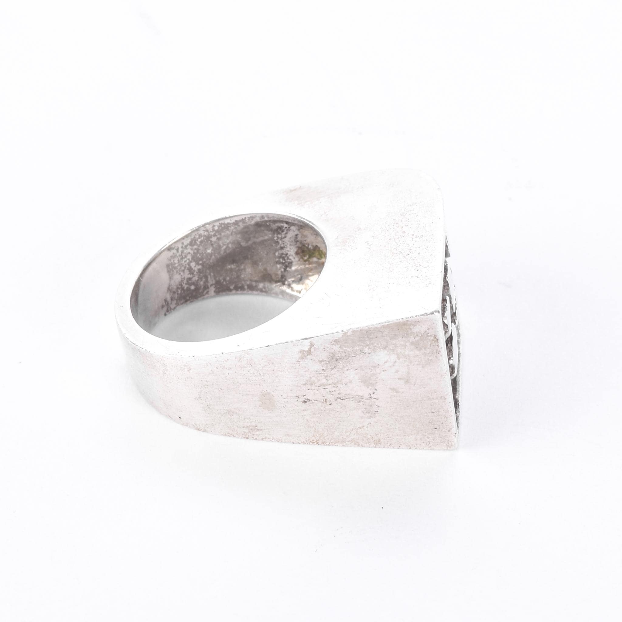 Sterling Silver Modernist Abstract Geometric Statement Ring
