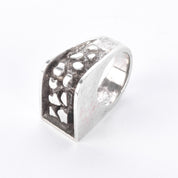 Sterling Silver Modernist Abstract Geometric Statement Ring