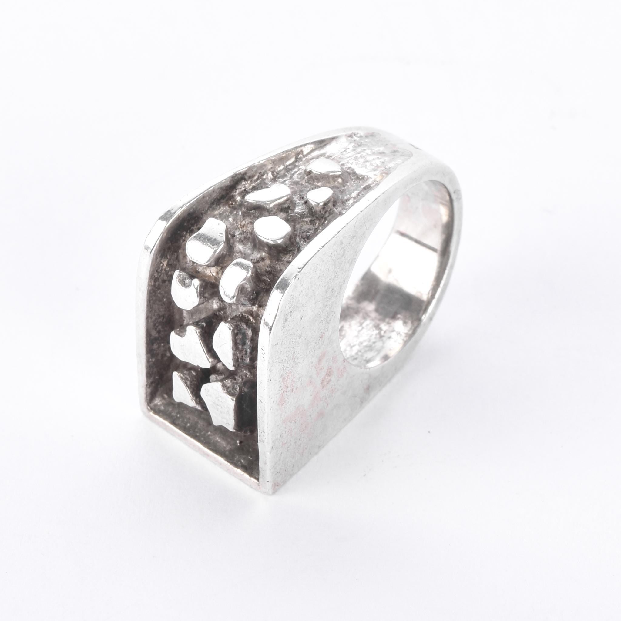 Sterling Silver Modernist Abstract Geometric Statement Ring