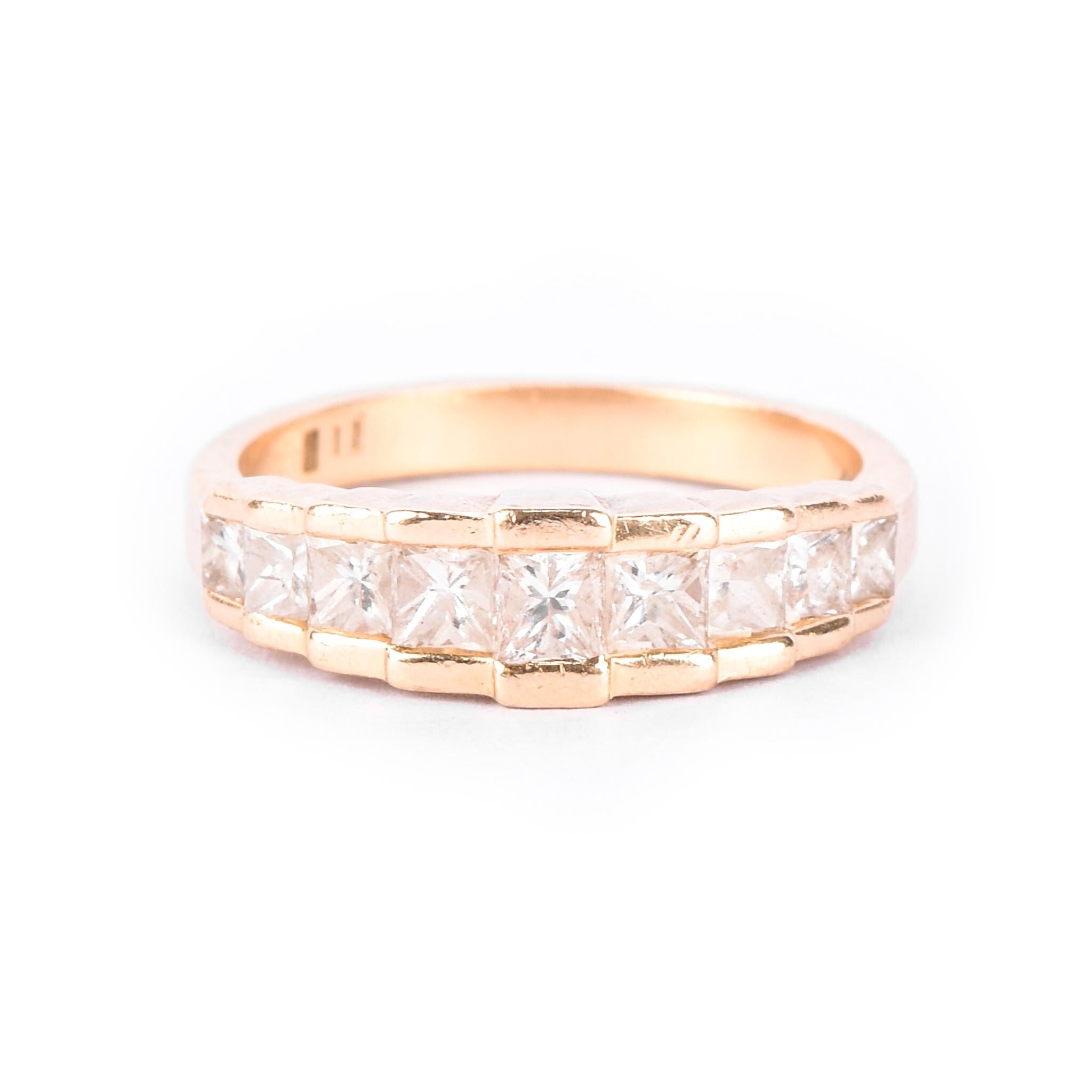 14K Gold Graduated Natural Diamond Engagement Ring