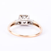 14K Gold Old European Cut Natural Diamond Engagement Ring